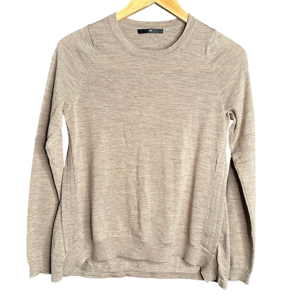 JARBO | Ultrafine Merino Wool Tan Lightweight Crewneck Sweater | Size 34 / Small